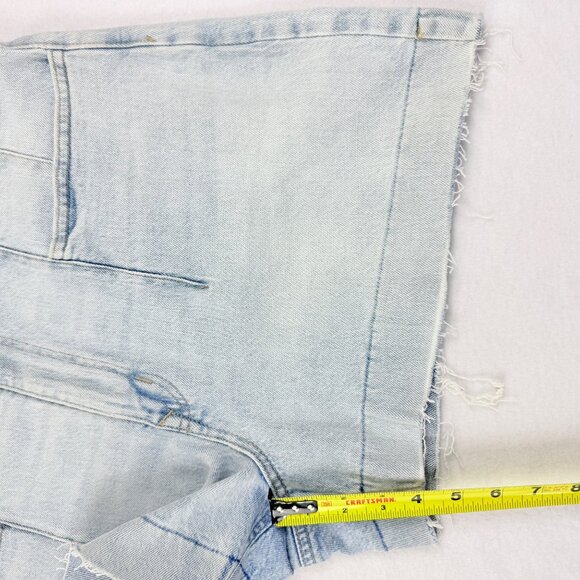 M Jeans Women's Blue A-Line Shortie Denim Shorts Size 16 High Rise Raw‎ Hem NWOT - Picture 8 of 10